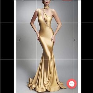 Nicole Bakti - Illusion Cutout One Shoulder Mermaid Dress